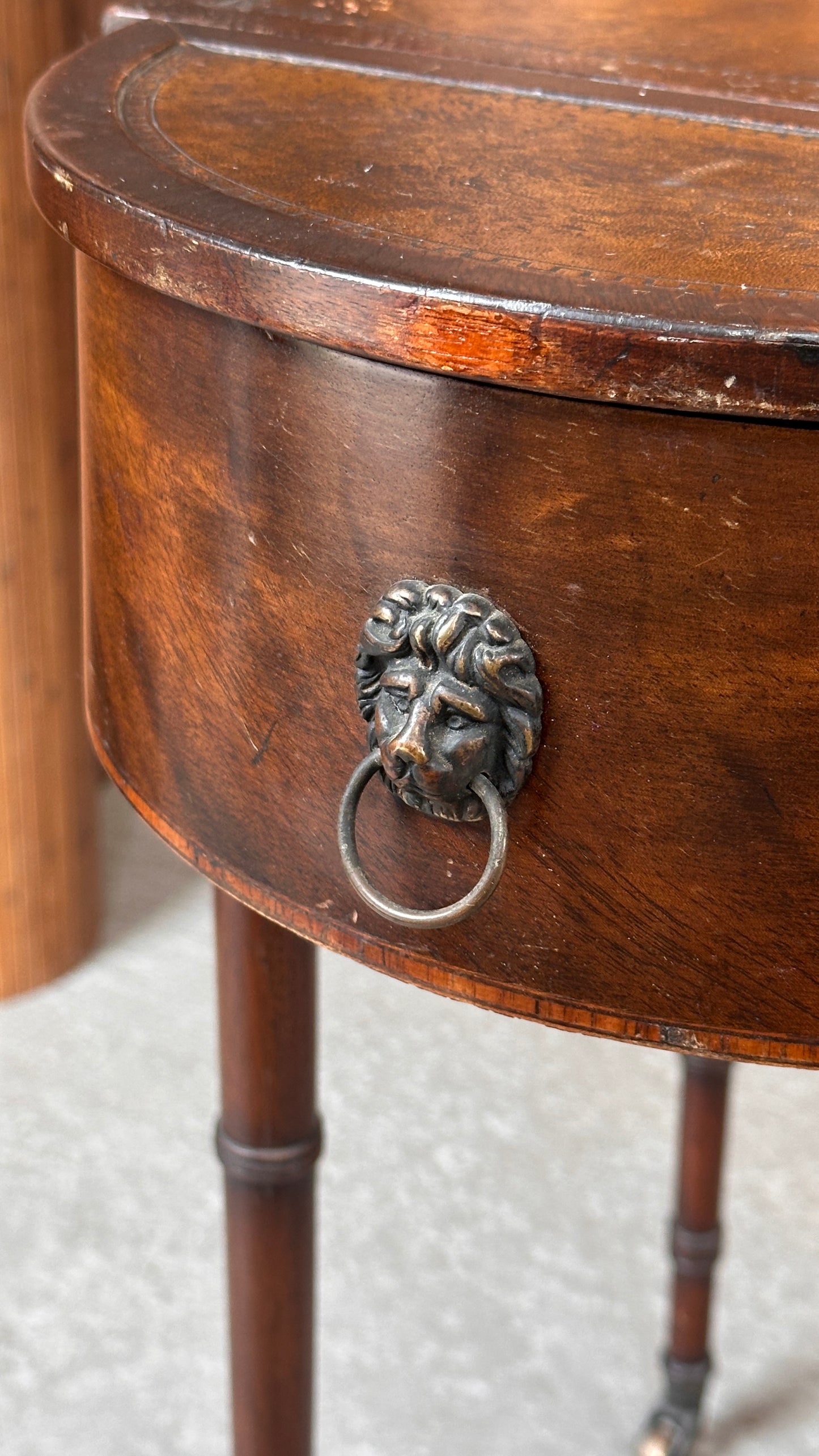 Antique Side Table with Planter Box Insert