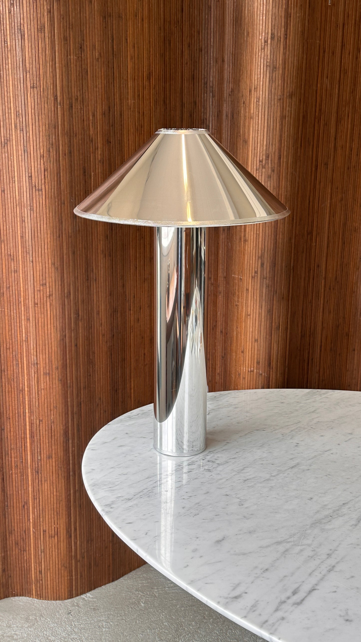 Chrome Vinyl Table Lamp