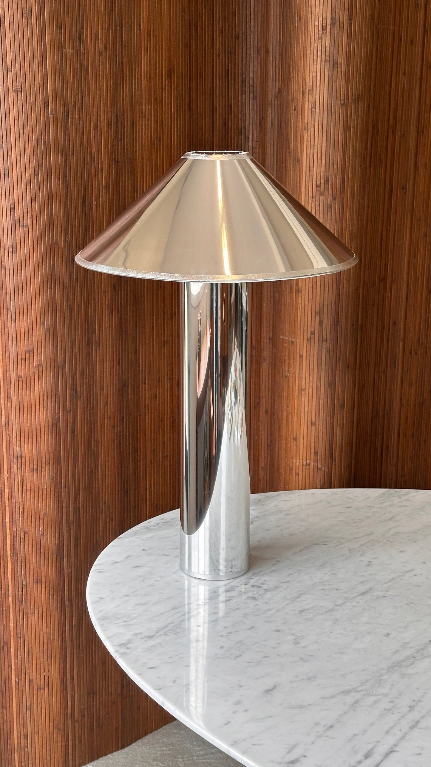 Chrome Vinyl Table Lamp