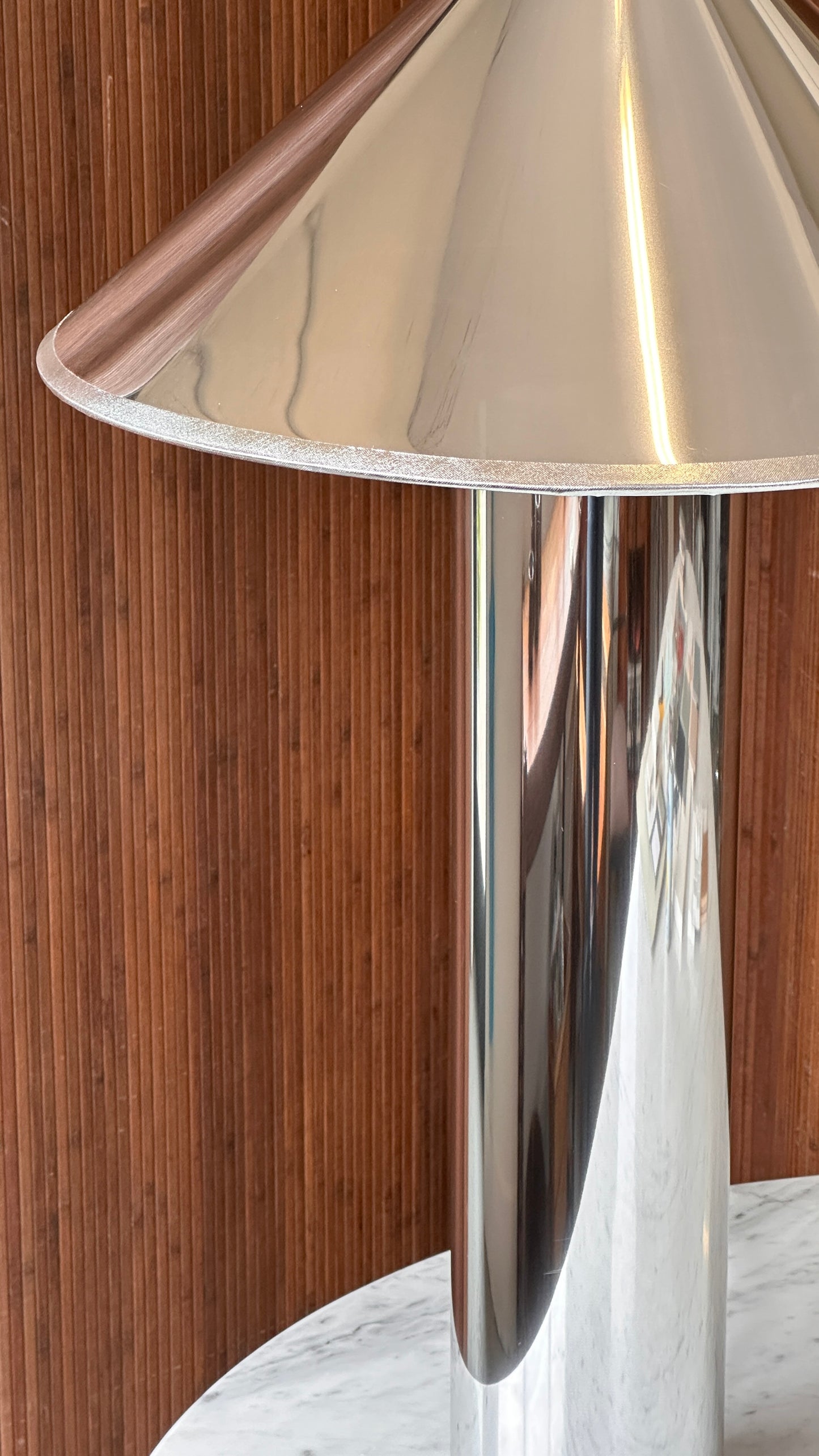 Chrome Vinyl Table Lamp