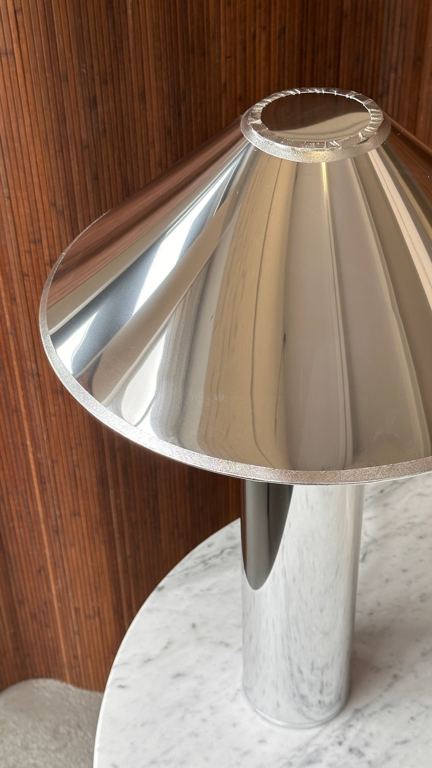 Chrome Vinyl Table Lamp