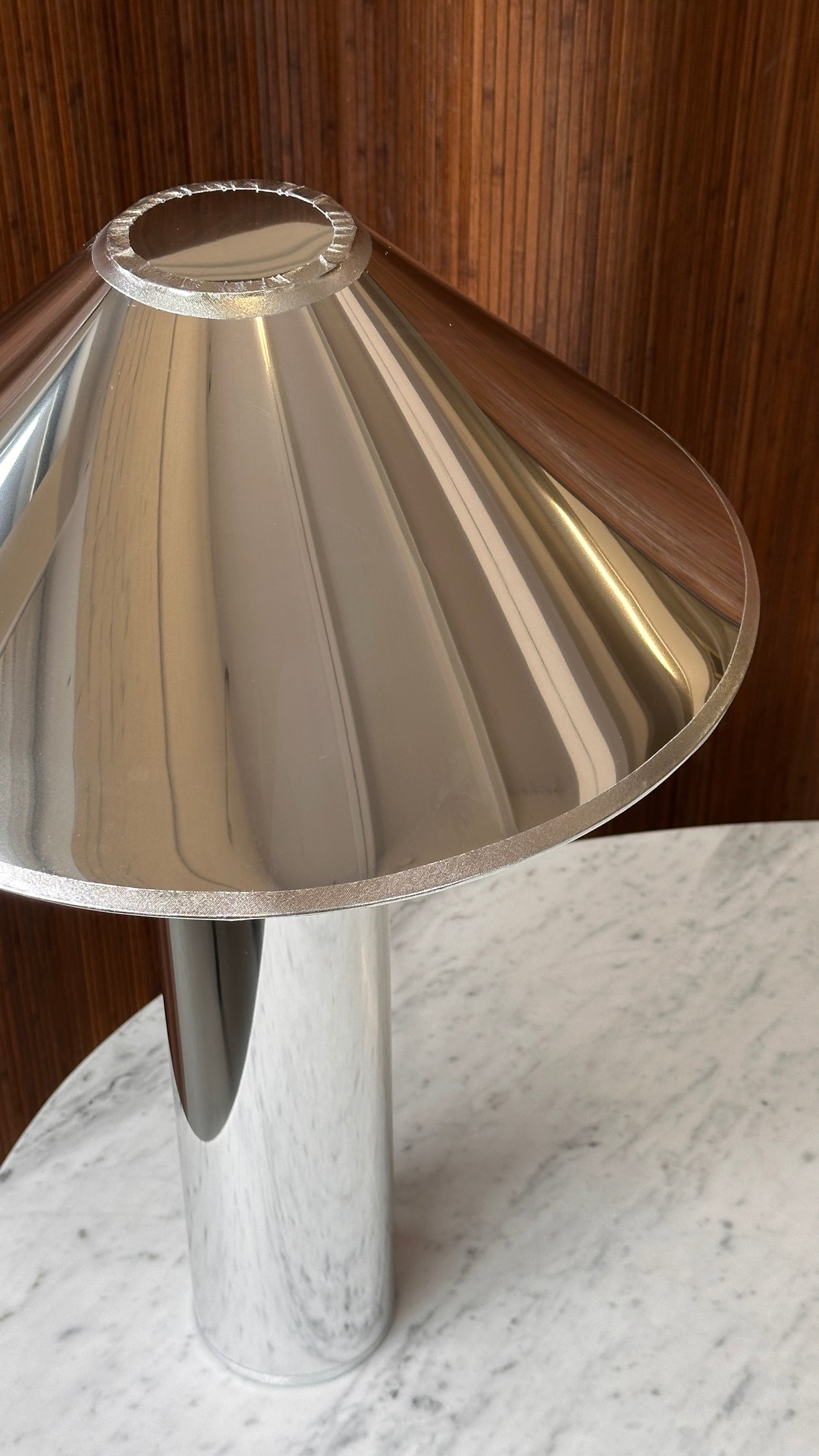 Chrome Vinyl Table Lamp