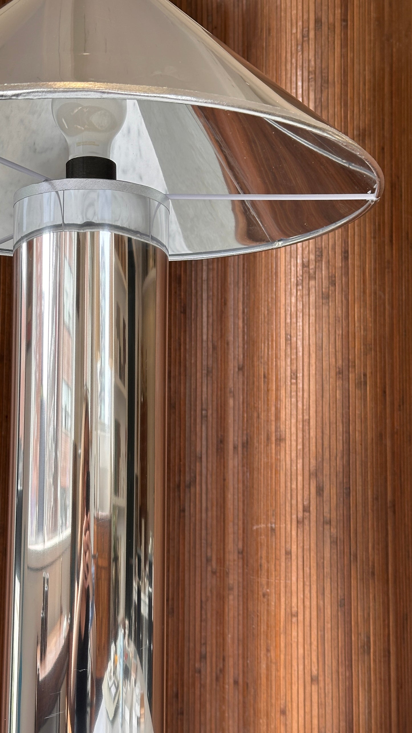Chrome Vinyl Table Lamp