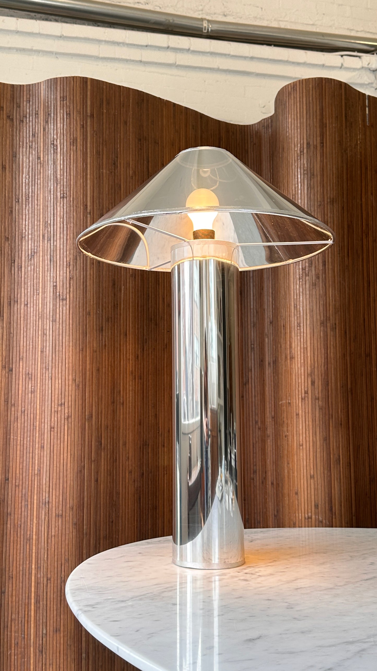 Chrome Vinyl Table Lamp