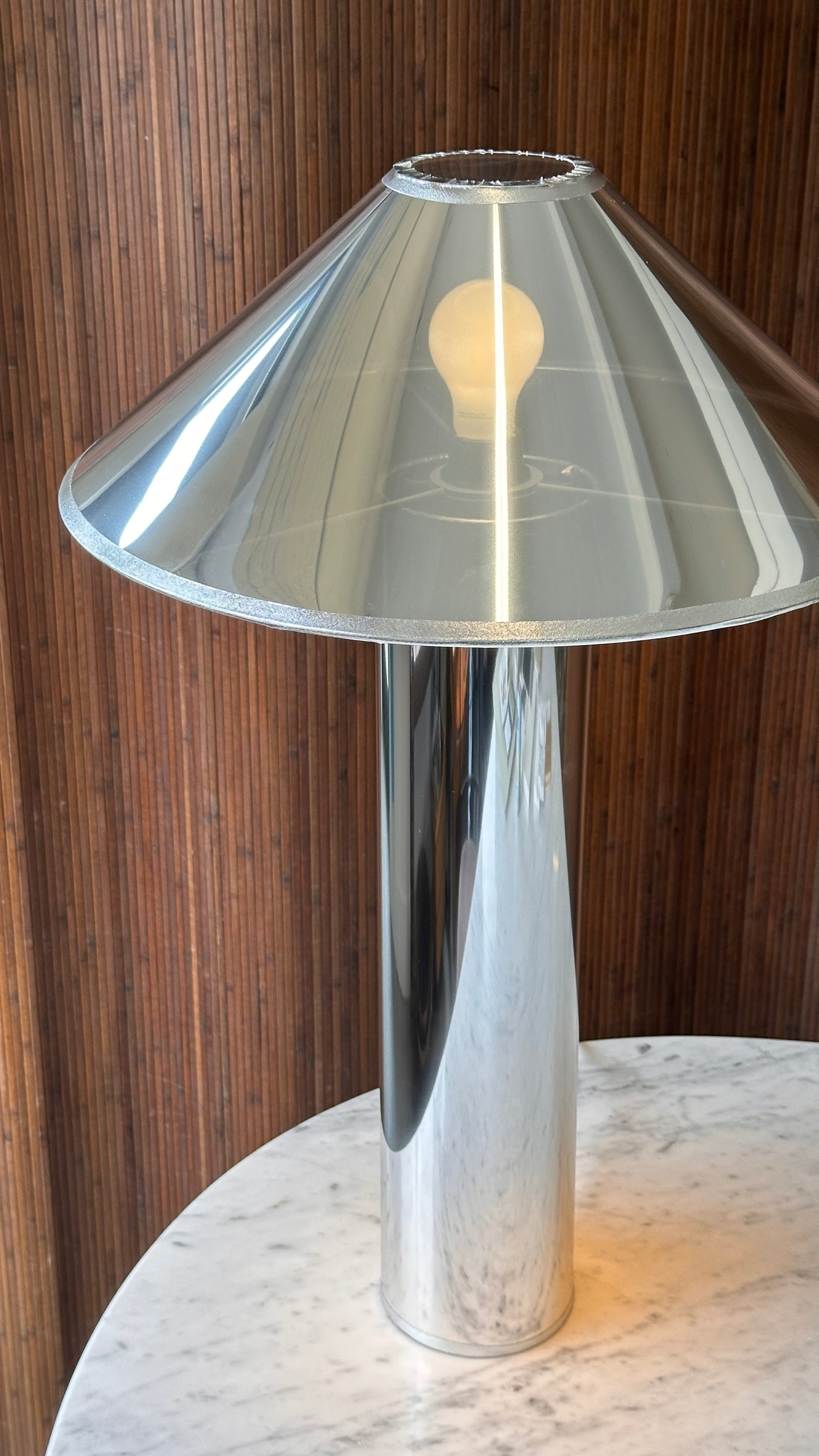 Chrome Vinyl Table Lamp