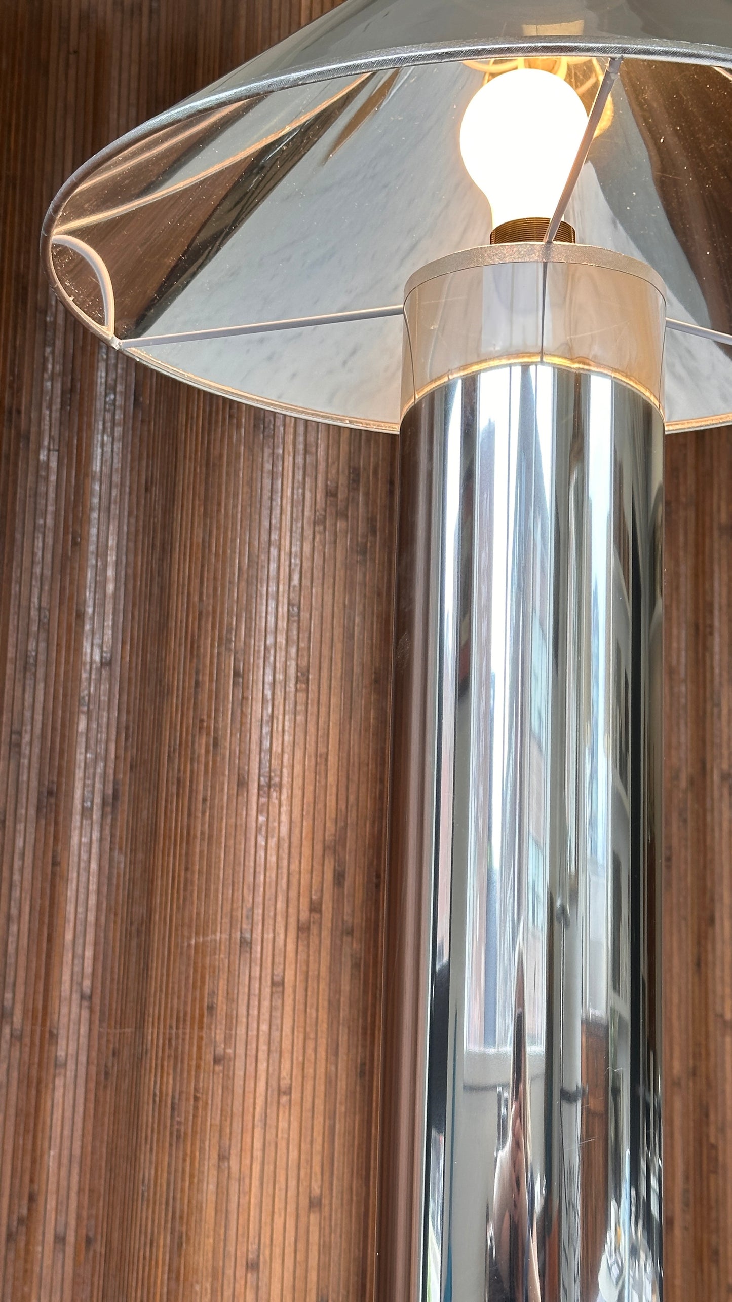 Chrome Vinyl Table Lamp