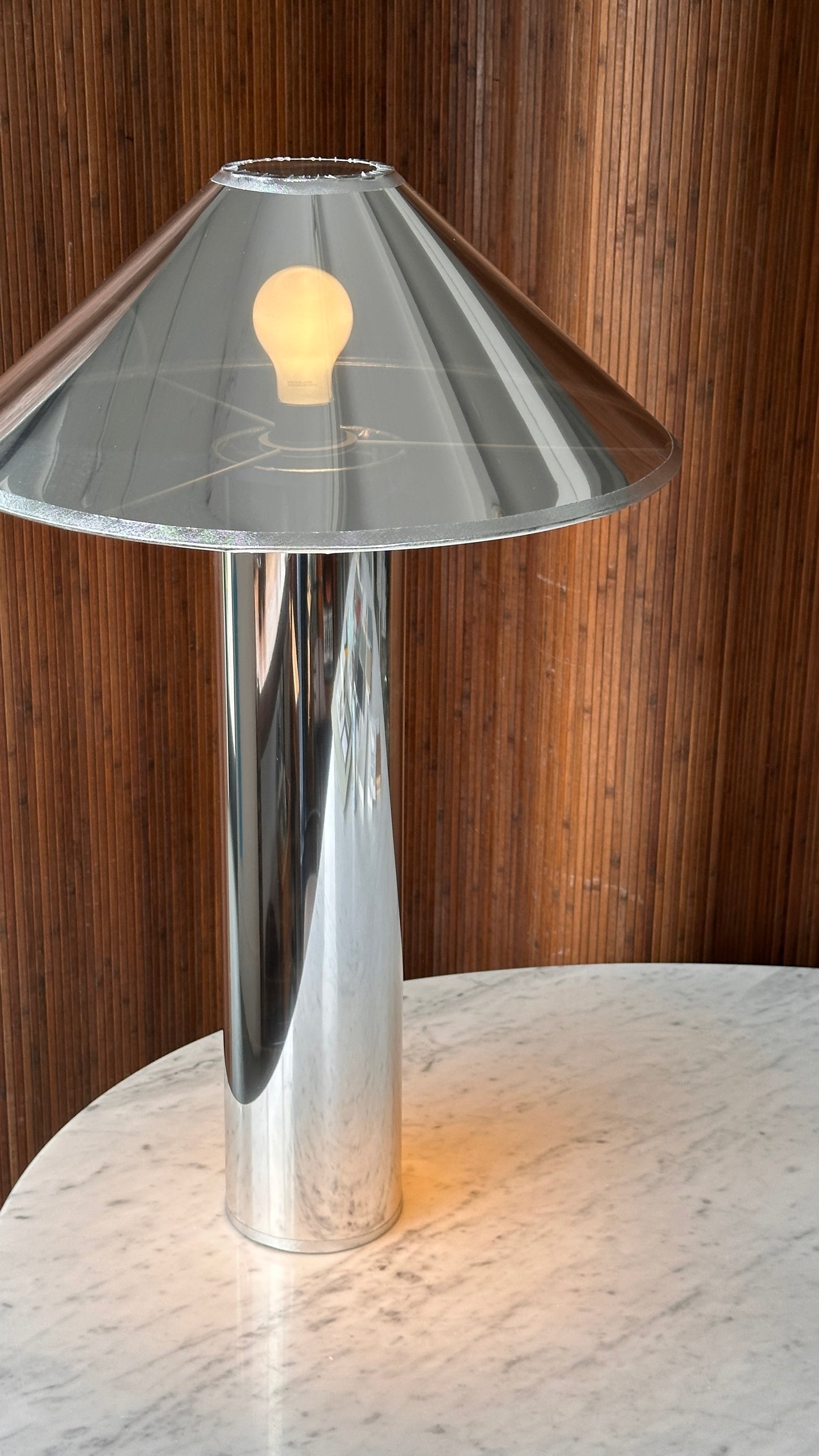 Chrome Vinyl Table Lamp