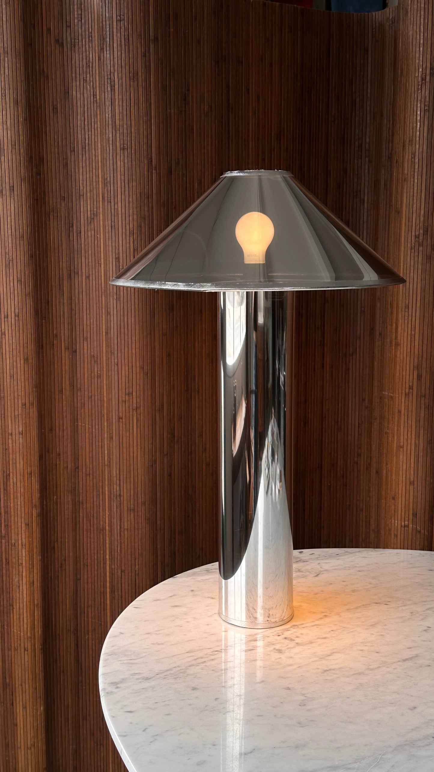 Chrome Vinyl Table Lamp