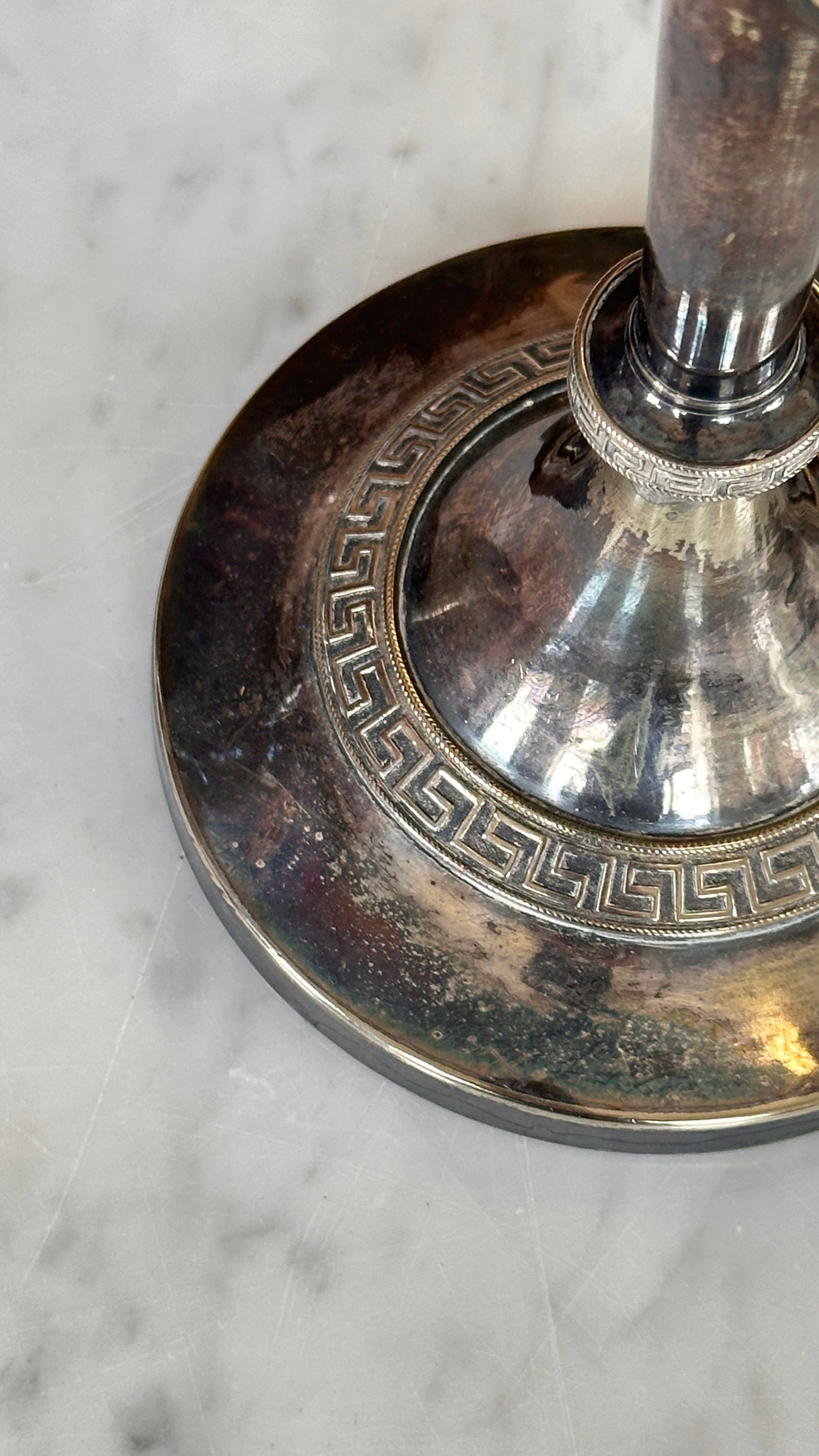 Pair of Antique Silver Table Lamps