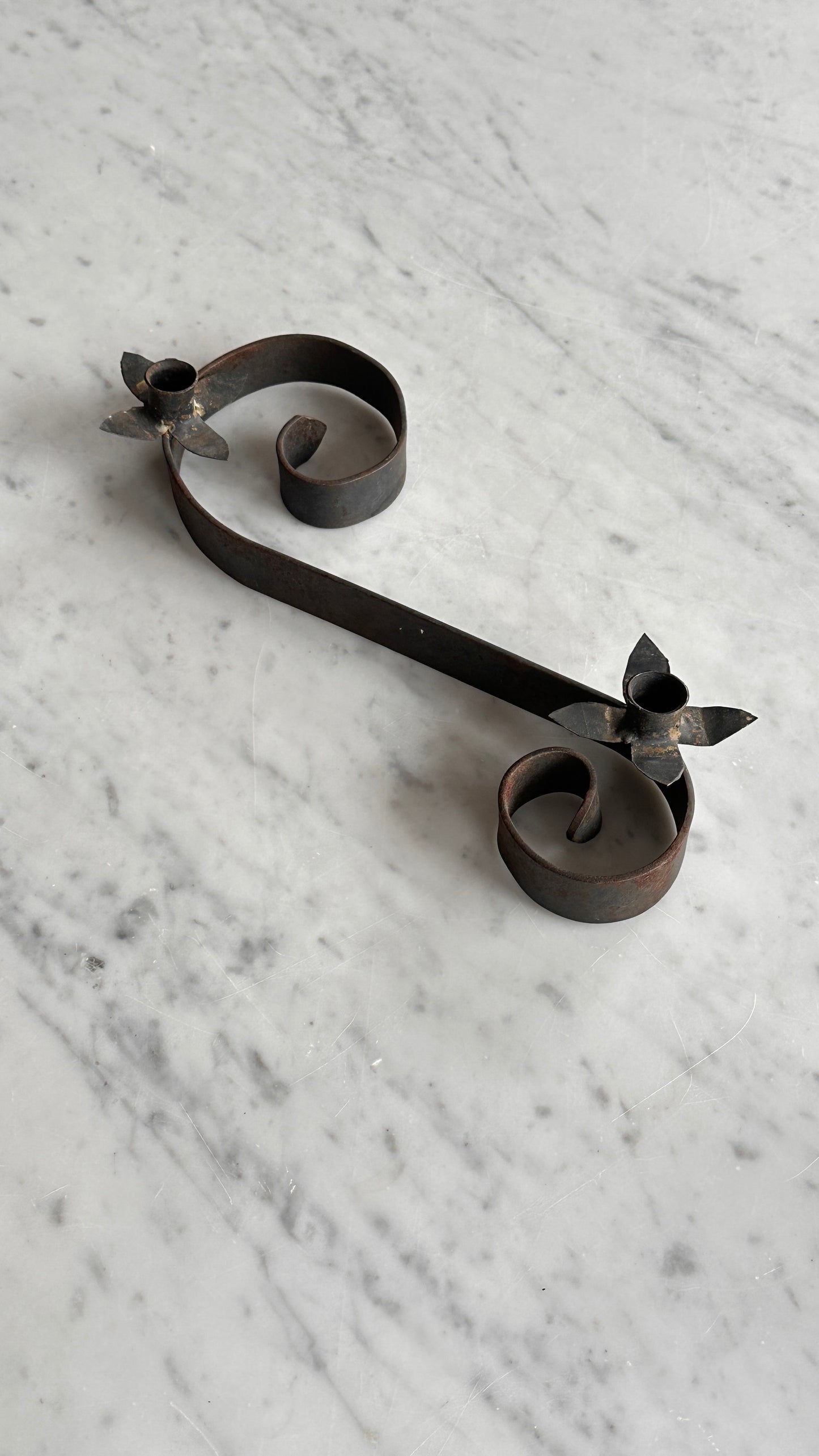 Curled Iron Candle Holder