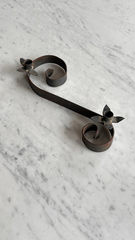 Curled Iron Candle Holder