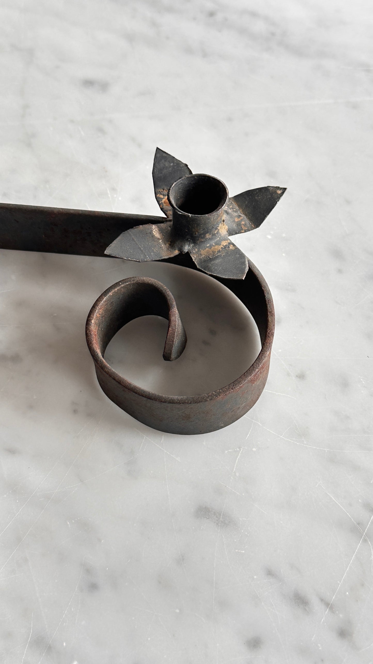 Curled Iron Candle Holder