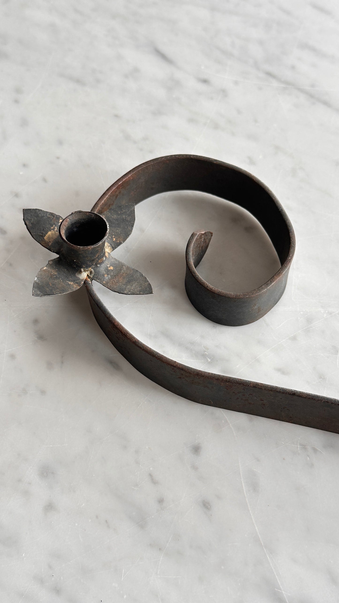 Curled Iron Candle Holder