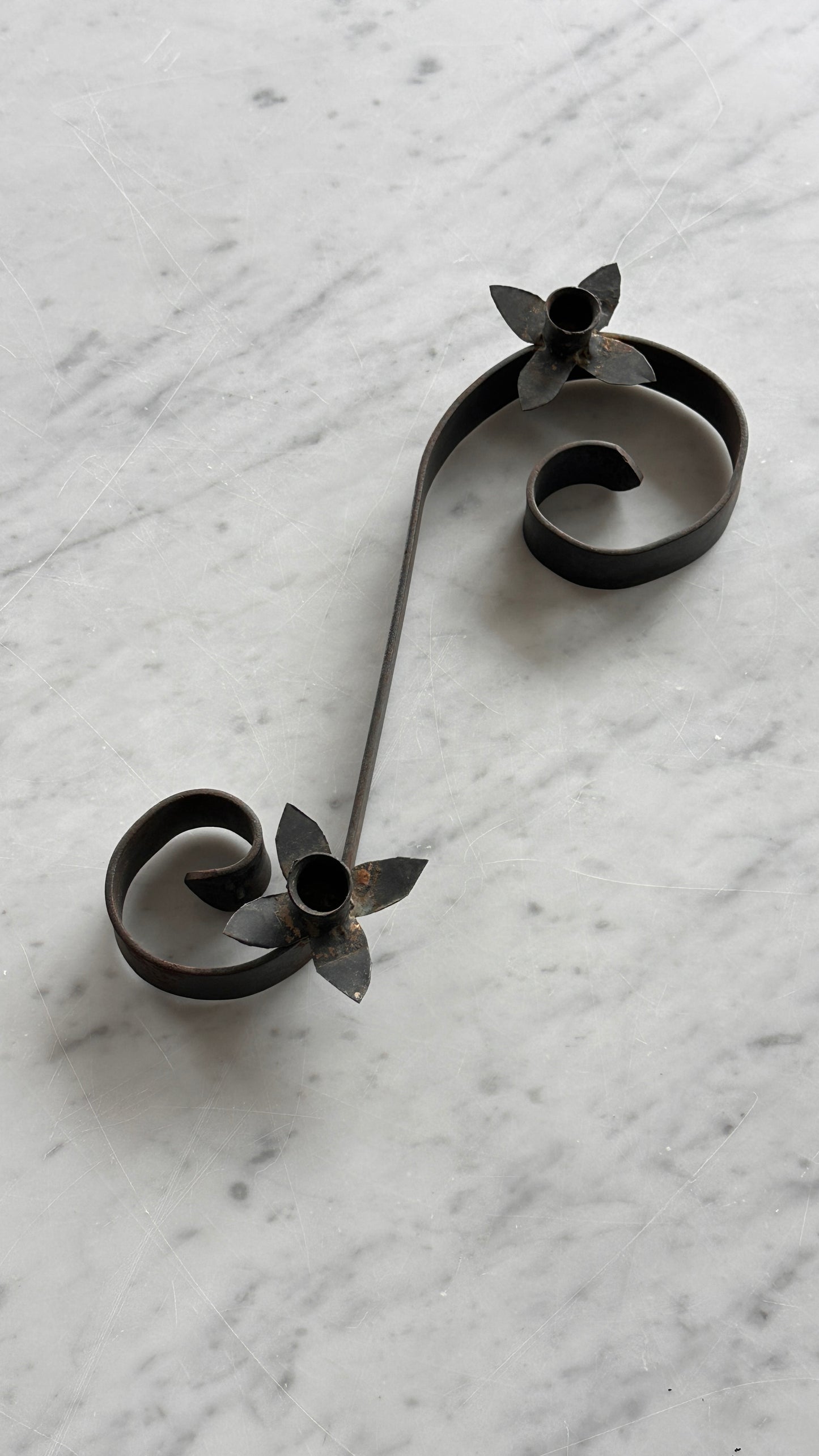 Curled Iron Candle Holder