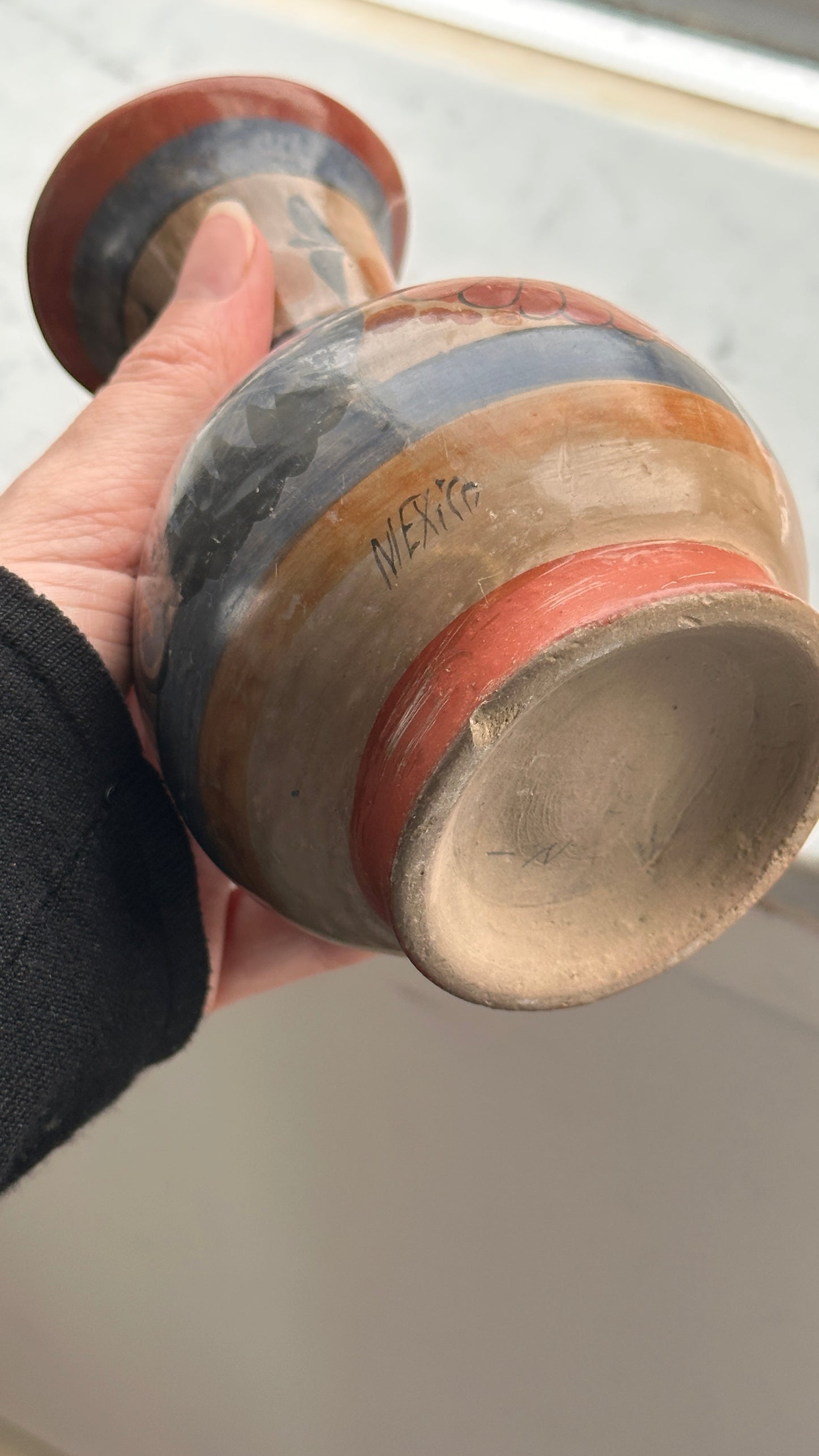 Hand Painted Mexican Ceramic Vase