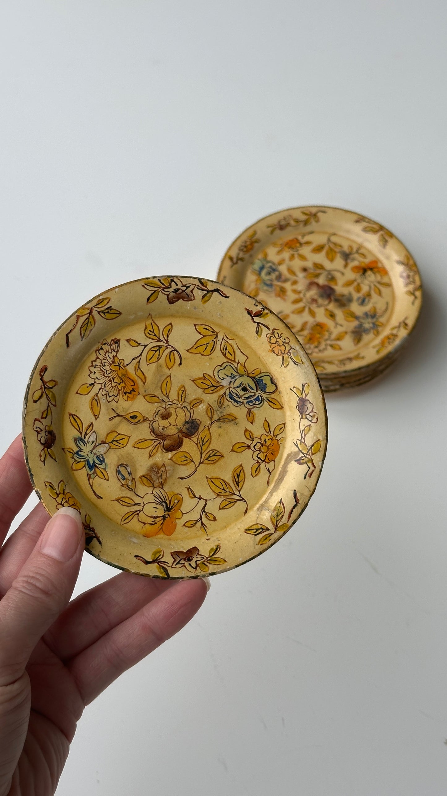 Set of 6 Vintage Floral Coasters