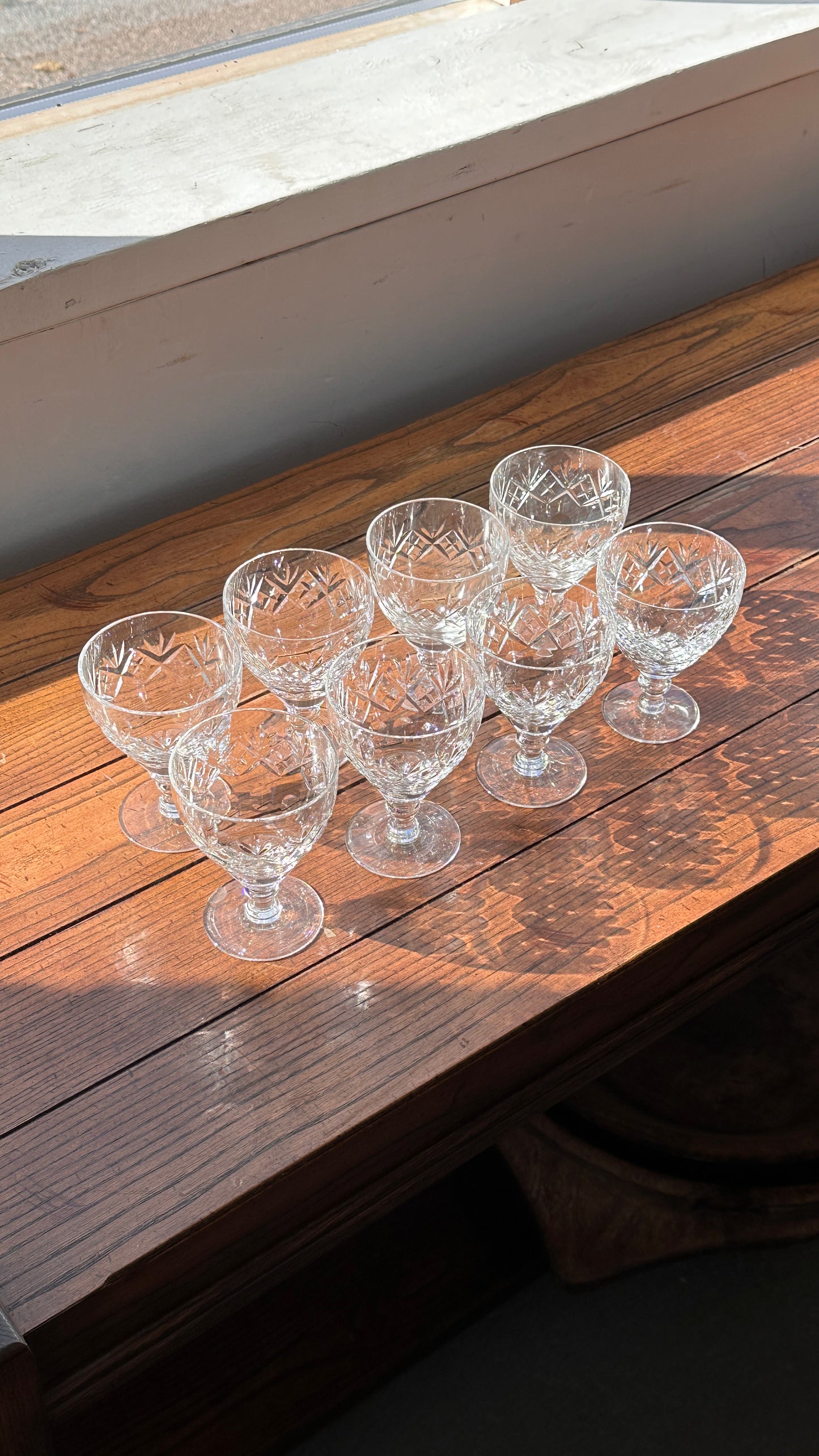 Set of 8 Crystal Webb Gorbett Glasses