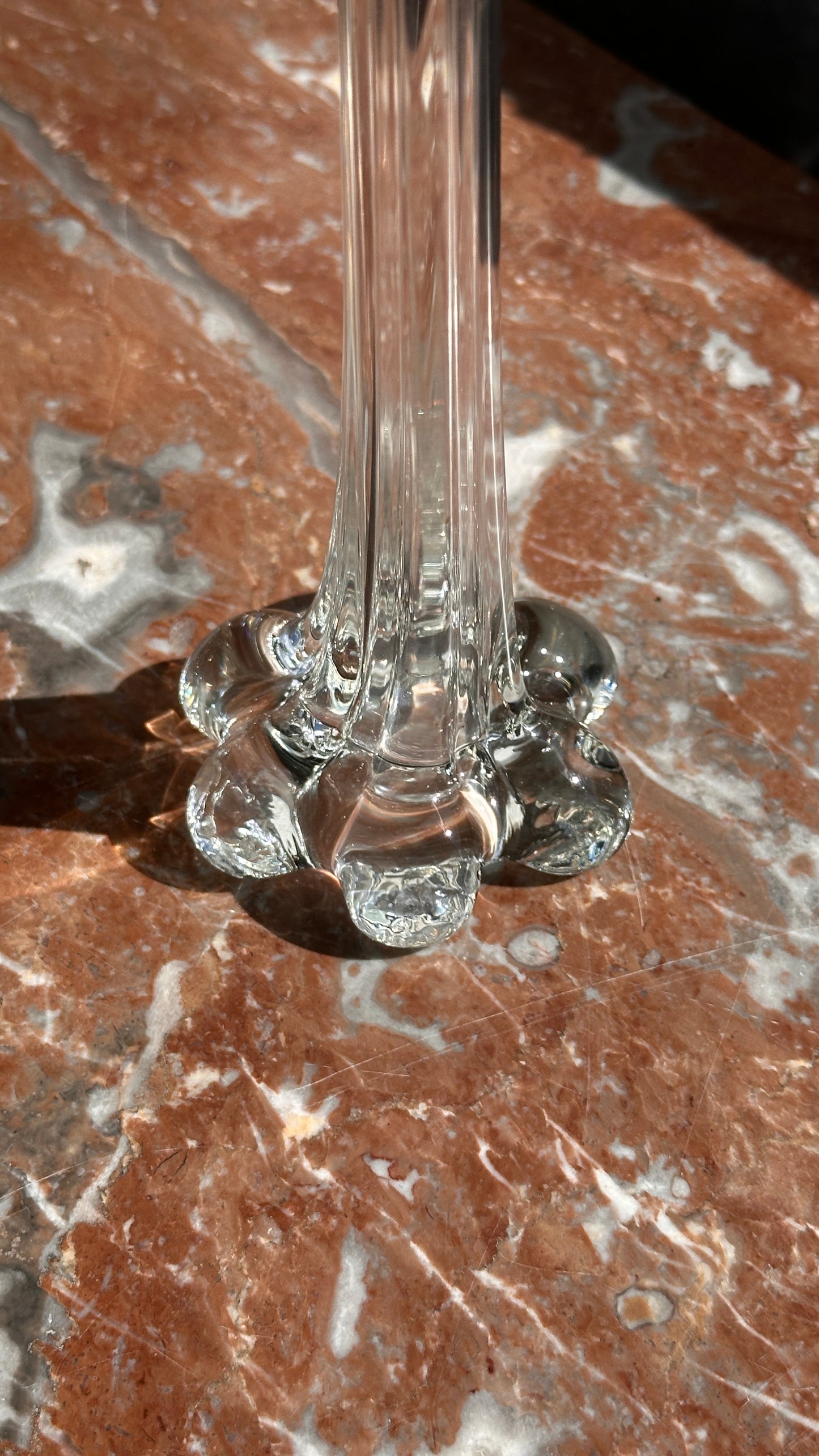 French Art Nouveau Gladioli Glass Bud Vase