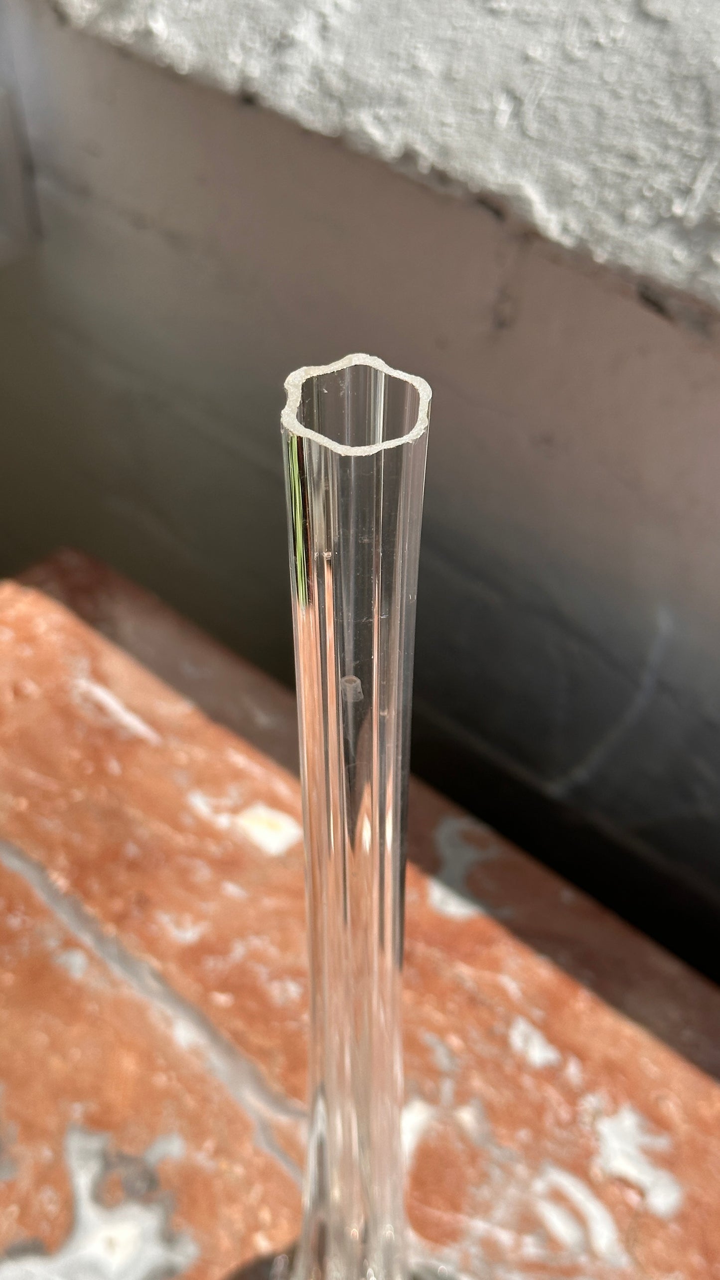 French Art Nouveau Gladioli Glass Bud Vase