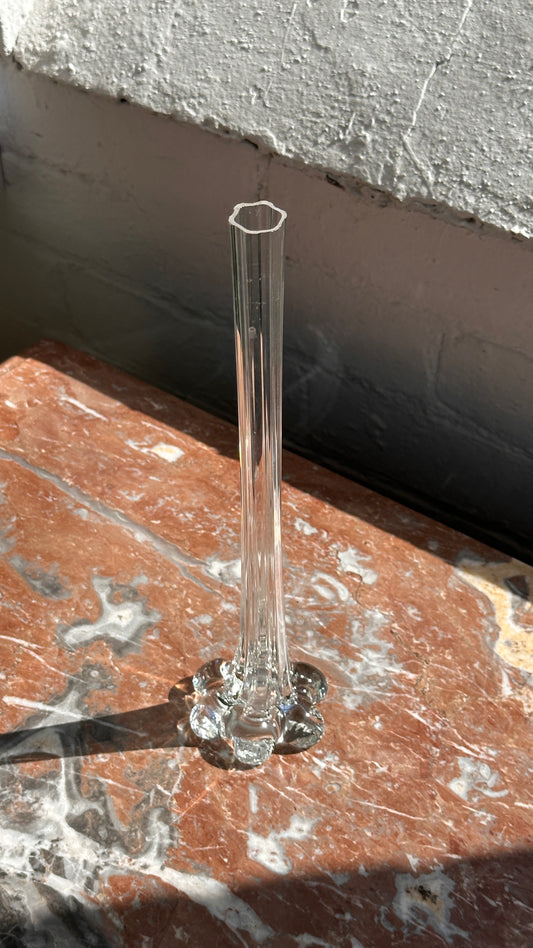 French Art Nouveau Gladioli Glass Bud Vase