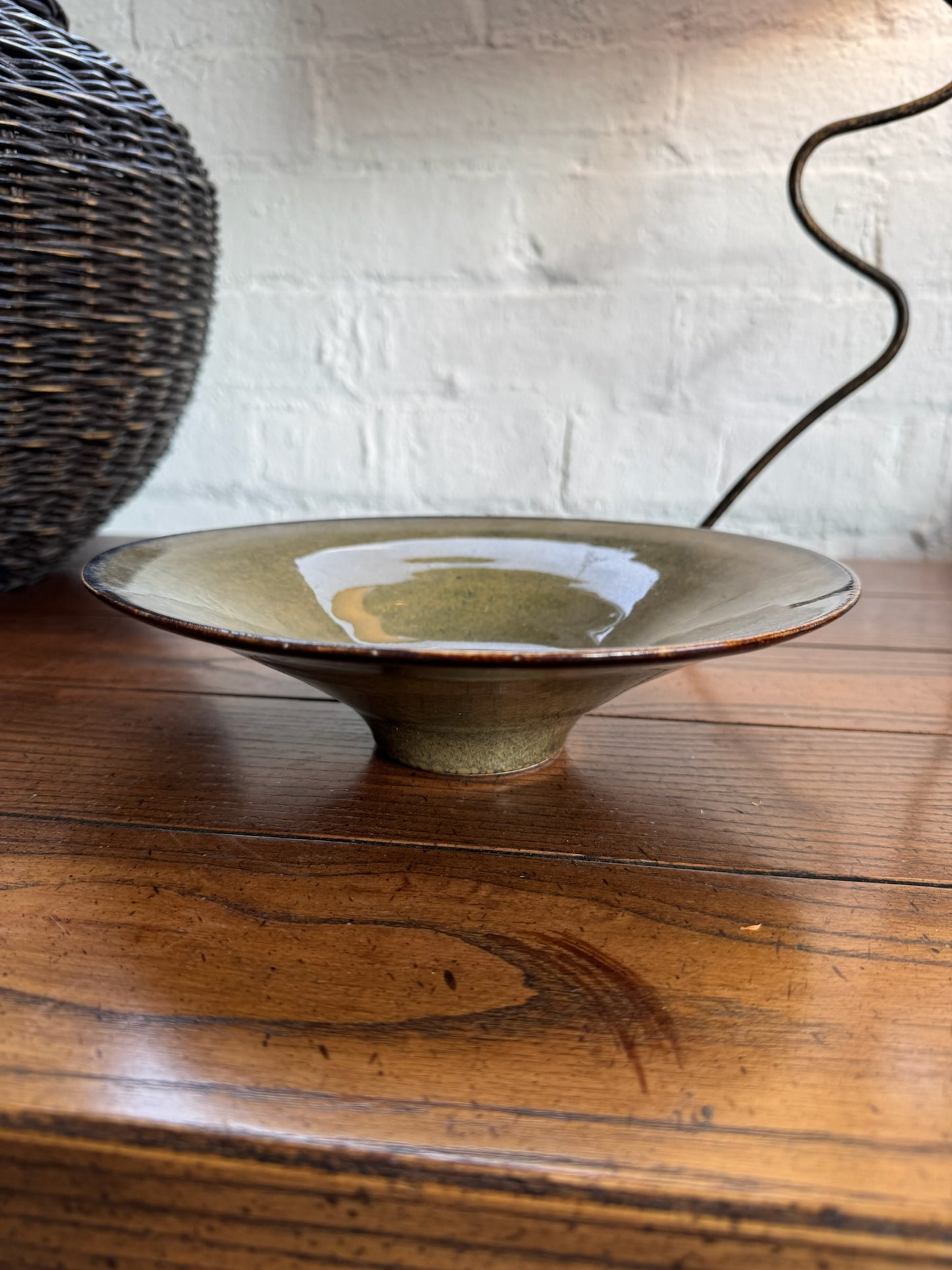 Vintage Green Ceramic Bowl