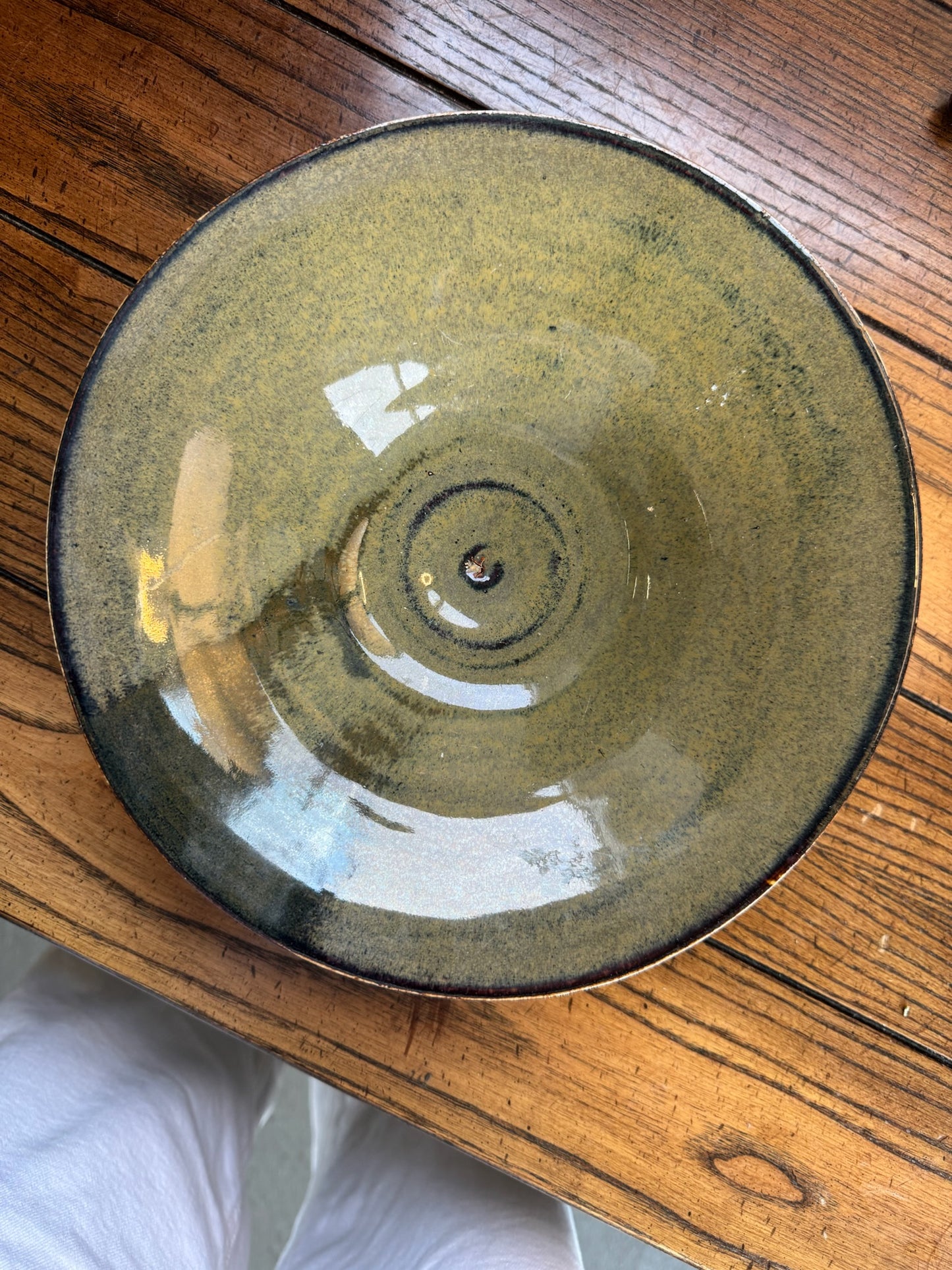 Vintage Green Ceramic Bowl