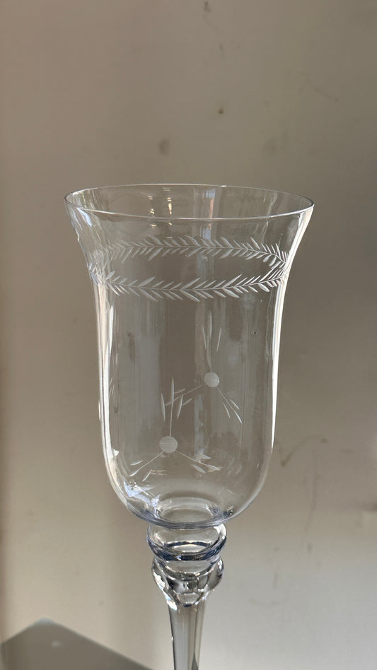 Pair of Long Stem Glass Candle Holders