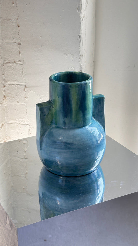 Blue-Green Ceramic Vase