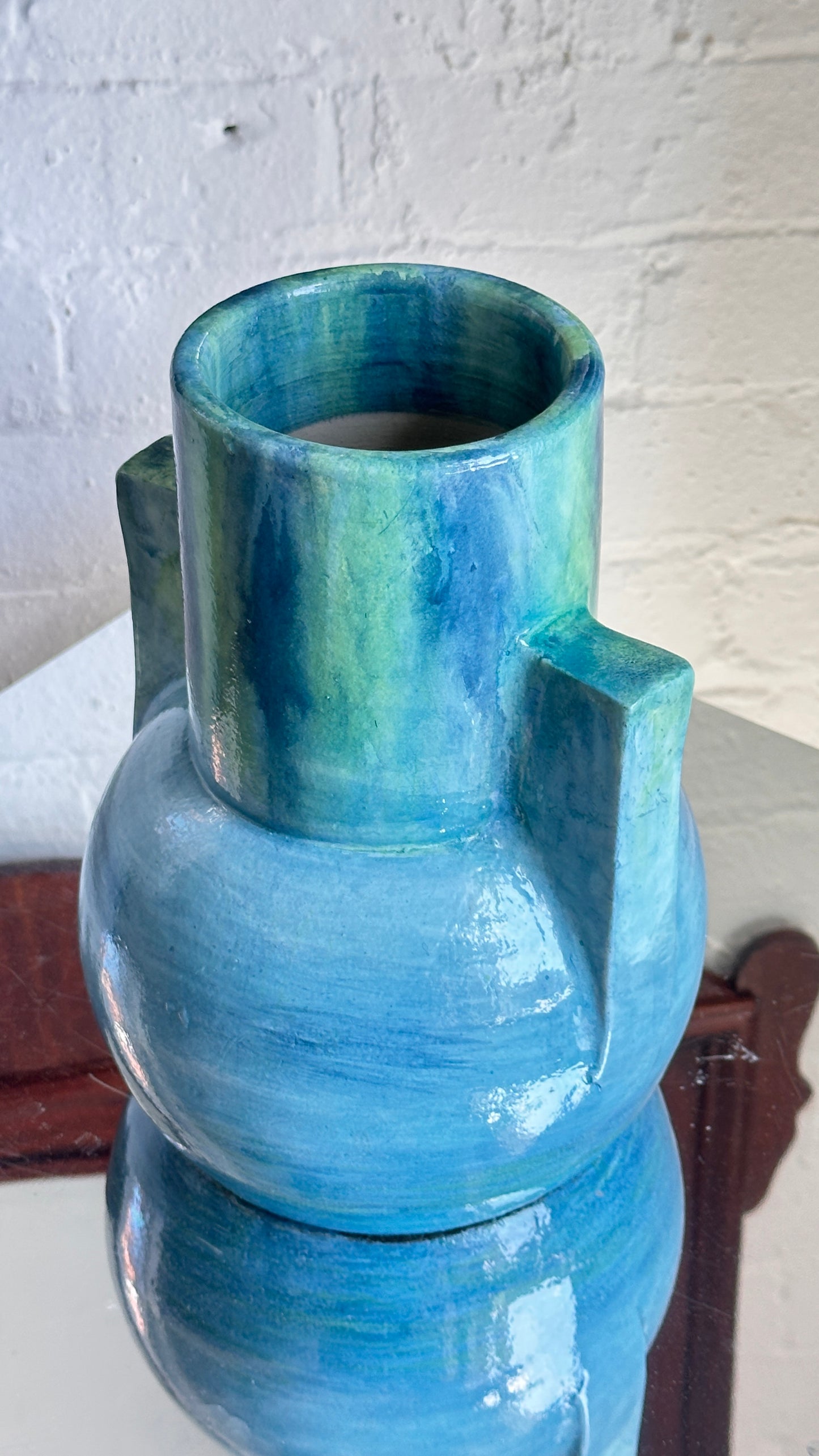 Blue-Green Ceramic Vase