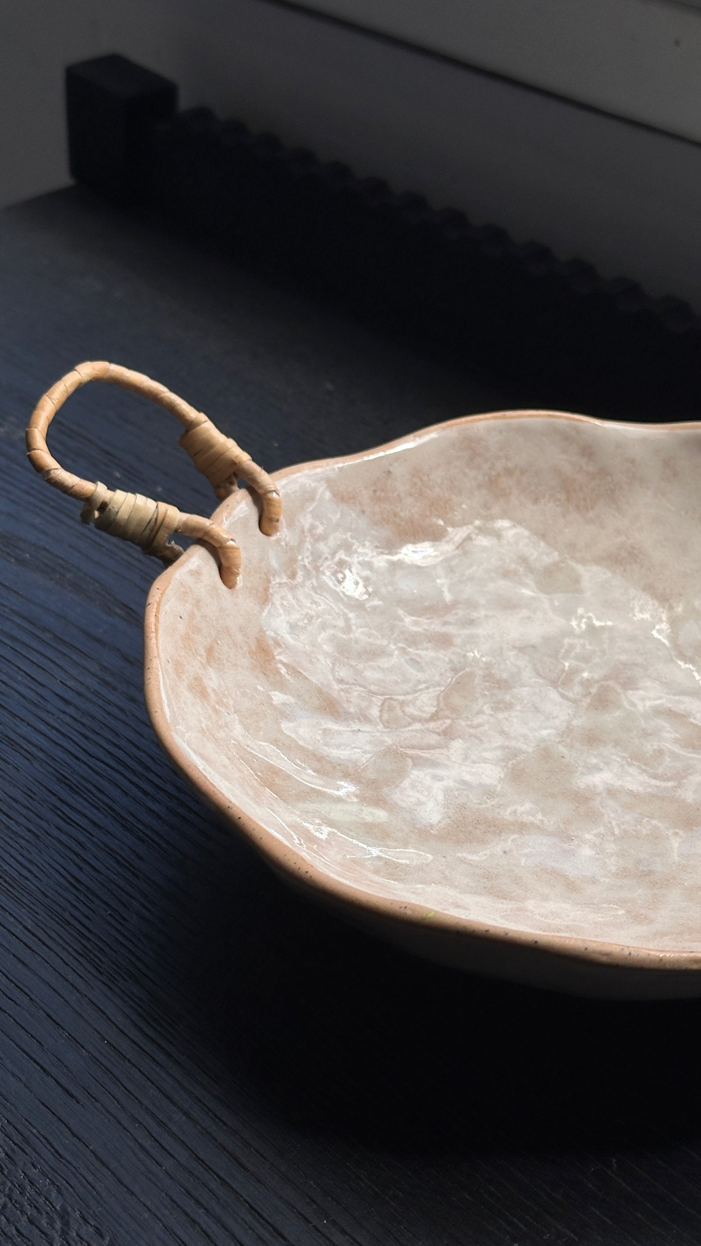 Ceramic Bowl with Woven Handles