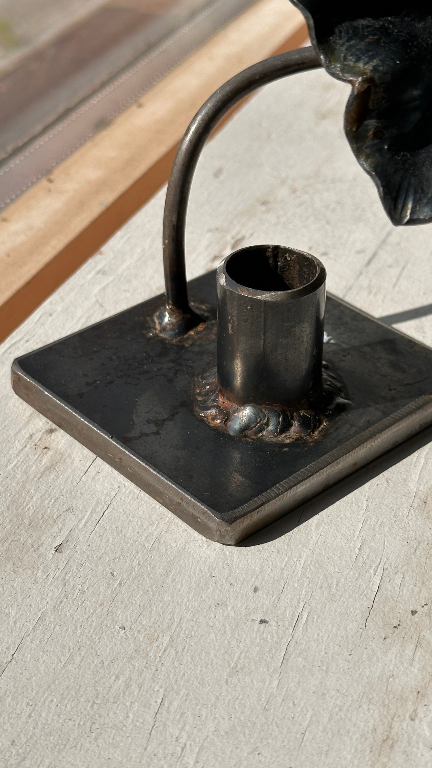 Handmade Steel Candle Holder with Flower
