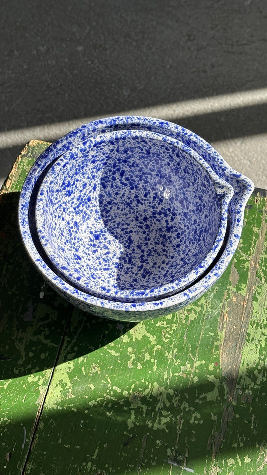 Pair of Splatterware Ceramic Mixing Bowls