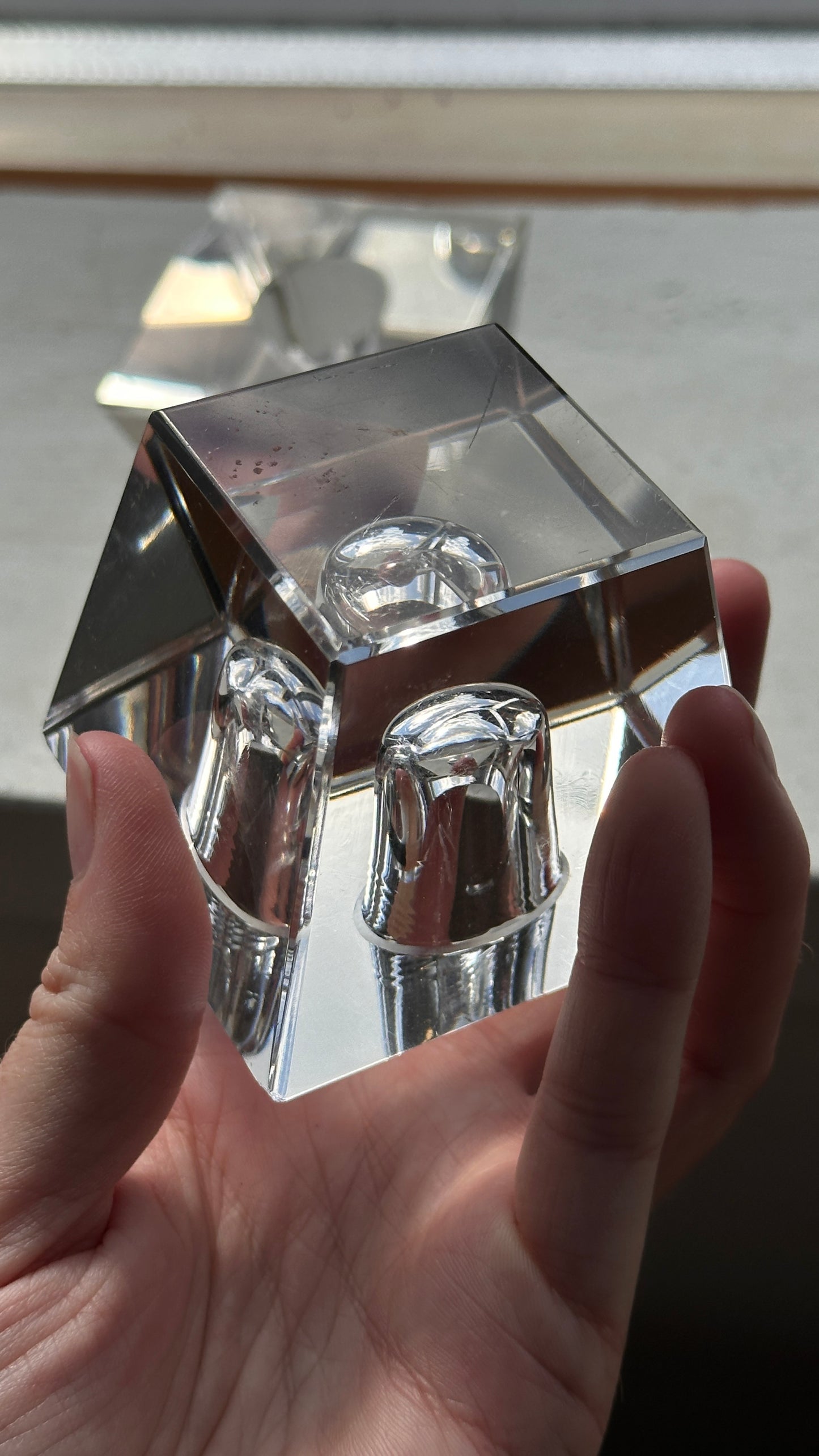 Pair of Vintage Glass Candle Holders