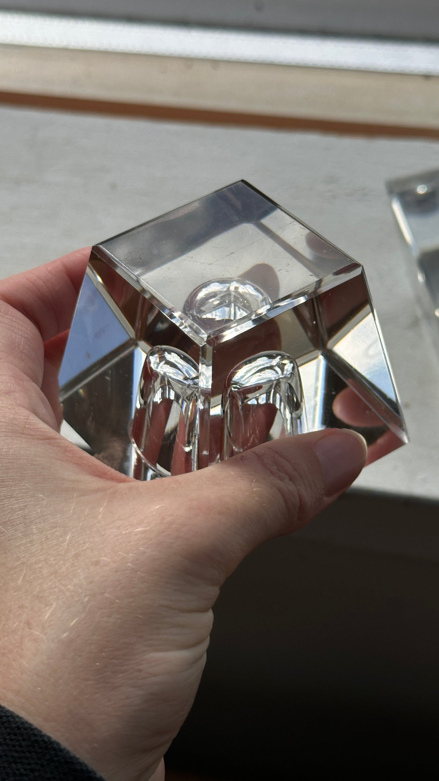 Pair of Vintage Glass Candle Holders