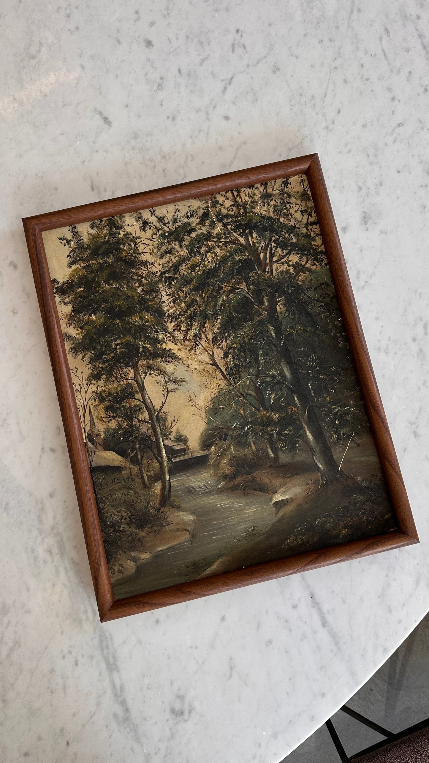 Framed River Painting
