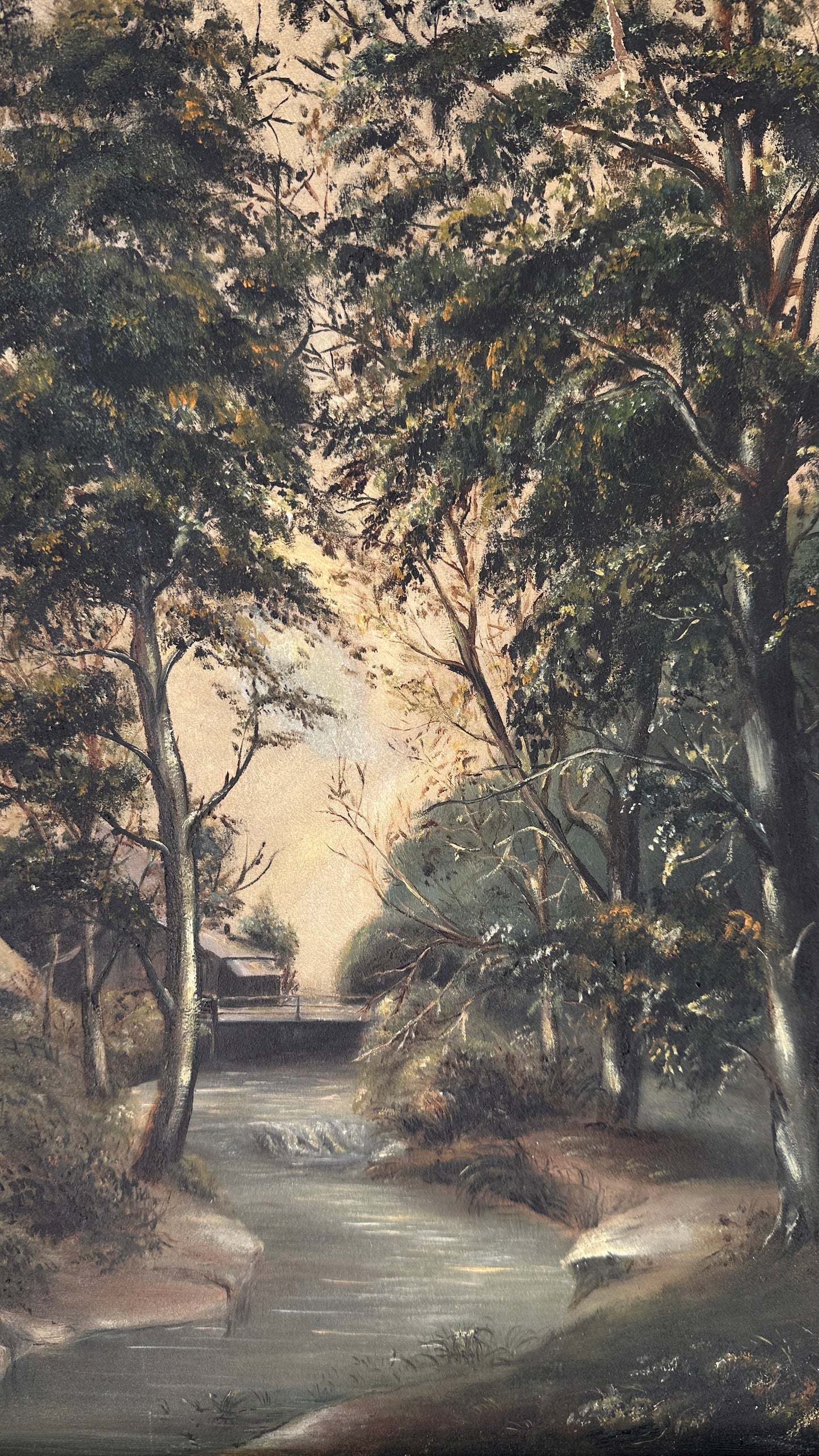 Framed River Painting