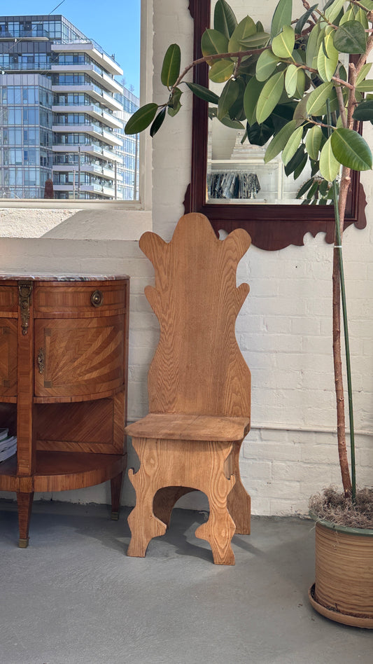 Antique Folk Art Wooden Chair