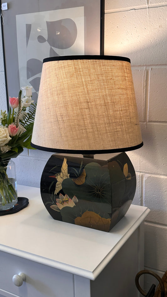 Vintage Painted Bird Table Lamp