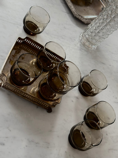 Set of 8 Smoked Glass Tasting Glasses