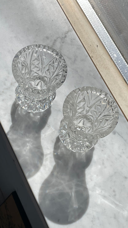 Pair of Cut Glass Toothpick Holders / Vases
