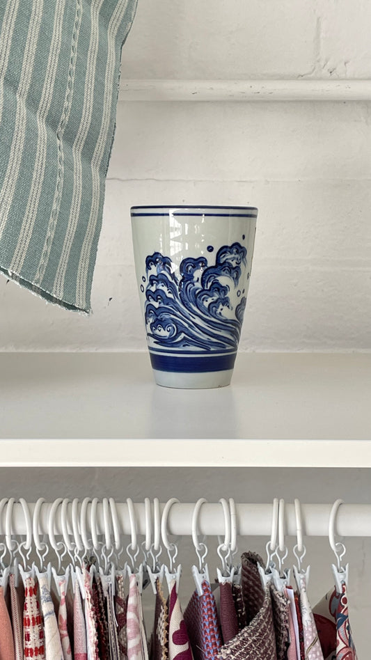 Ceramic Japanese Wave Cup