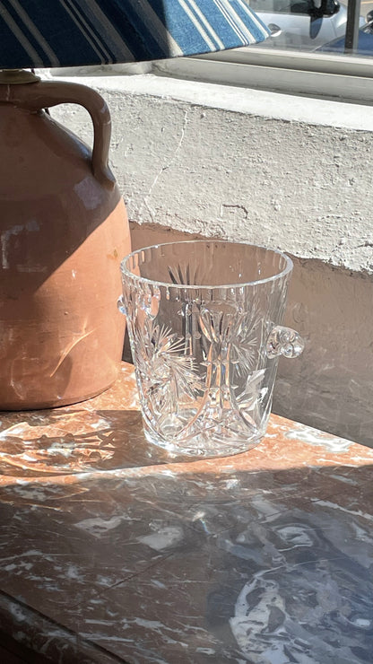 Vintage Pinwheel Crystal Ice Bucket
