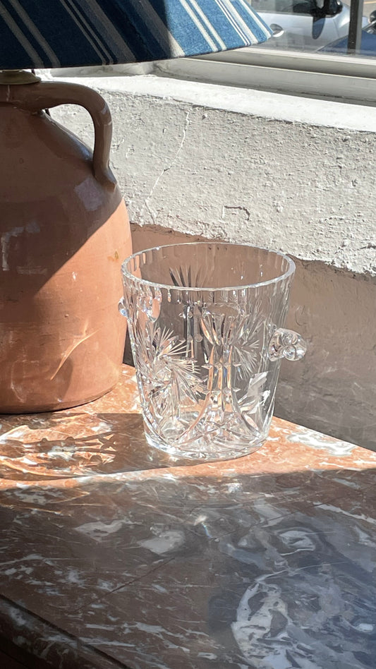 Vintage Pinwheel Crystal Ice Bucket
