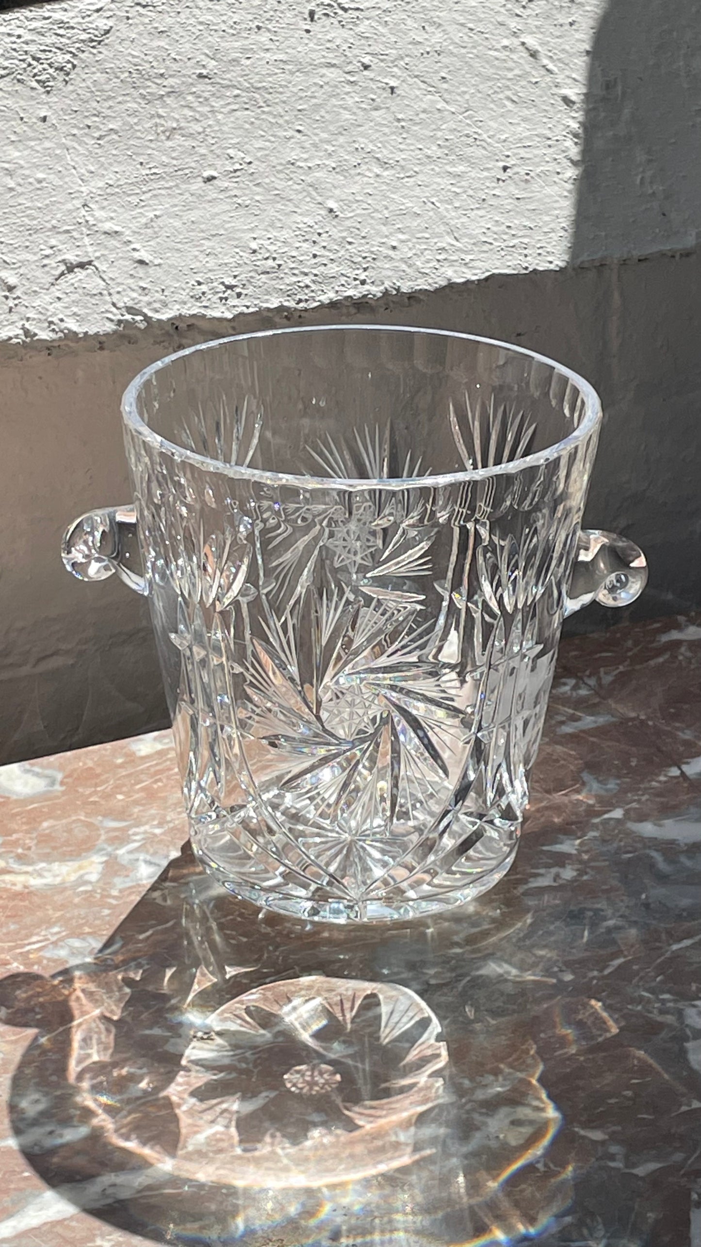 Vintage Pinwheel Crystal Ice Bucket