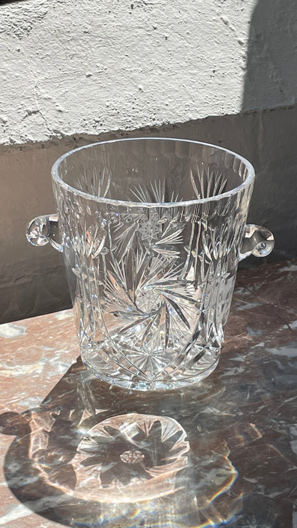 Vintage Pinwheel Crystal Ice Bucket