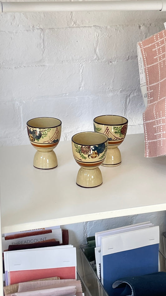 Set of 3 Vintage Ceramic Egg Cups