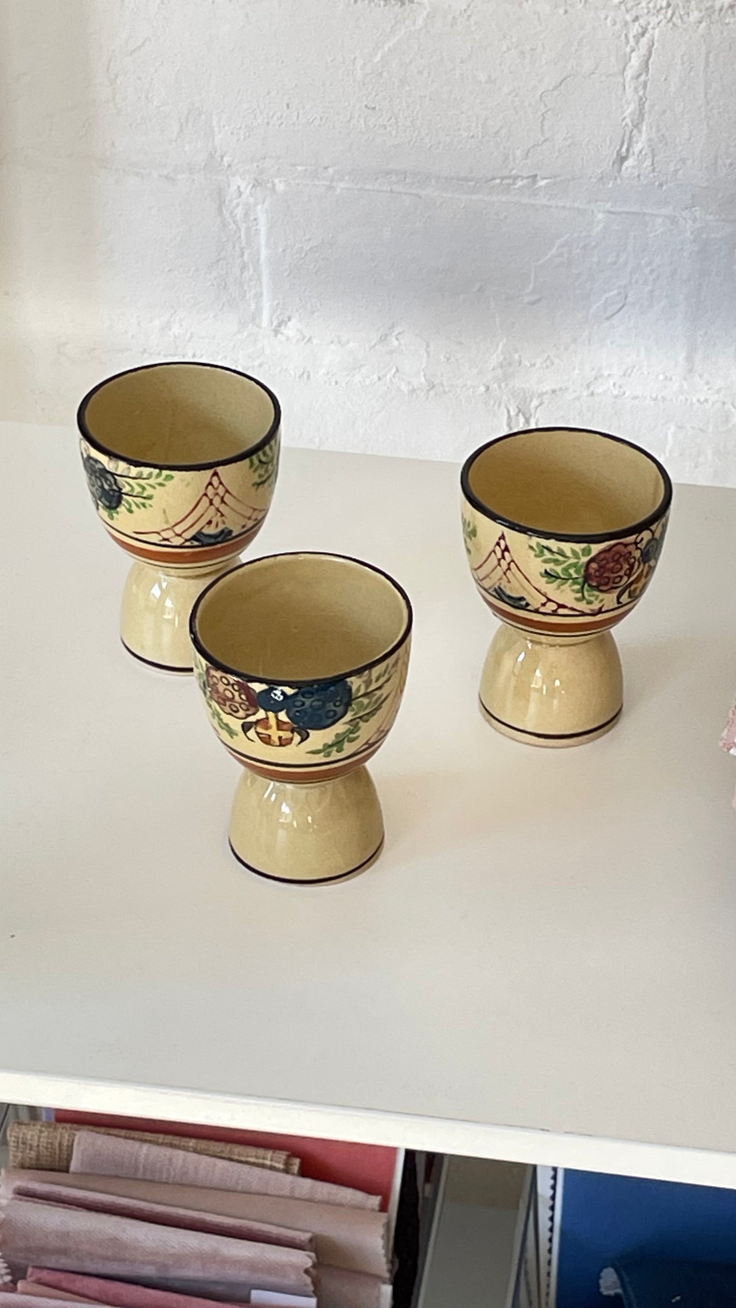 Set of 3 Vintage Ceramic Egg Cups