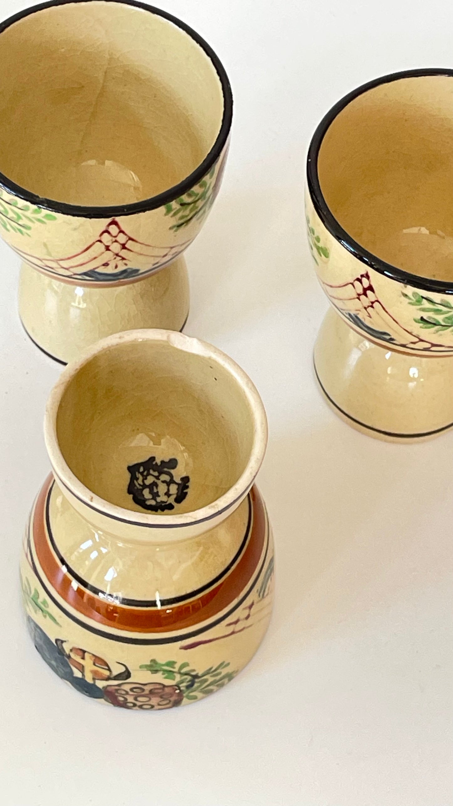 Set of 3 Vintage Ceramic Egg Cups