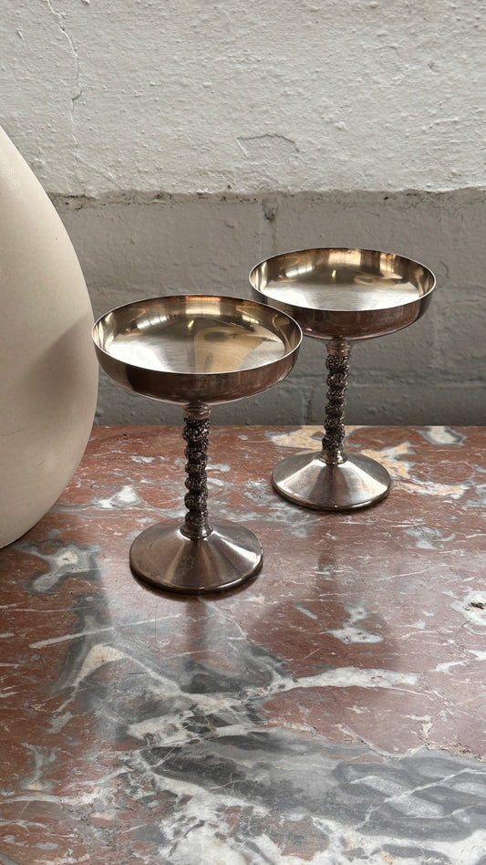 Pair of Silver Cocktail Glasses