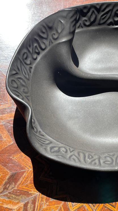 2-Sided Condiment Set Dish by Hilborn Pottery